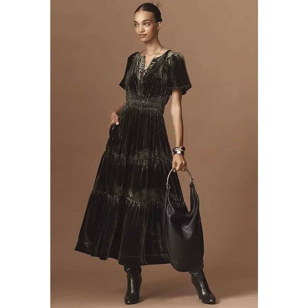 Anthropologie The Somerset Maxi Dress: Velvet Edition